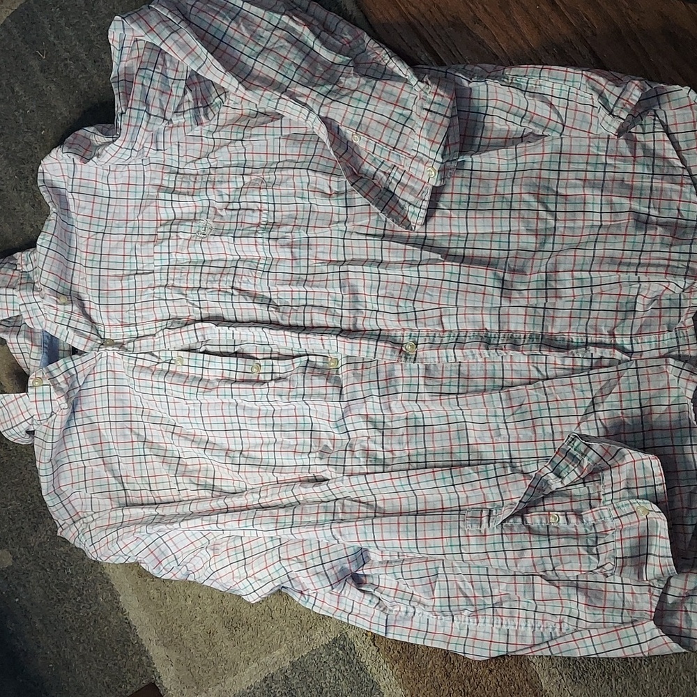 Chaps Men's Red and Blue Plaid Button Down Shirt